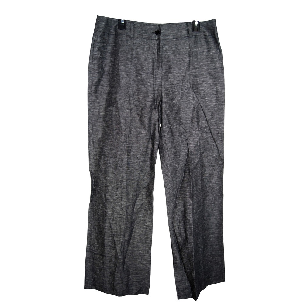 Women's dress pants size 12 Anne Klein cotton‎ linen wide-leg chino trousers NWT